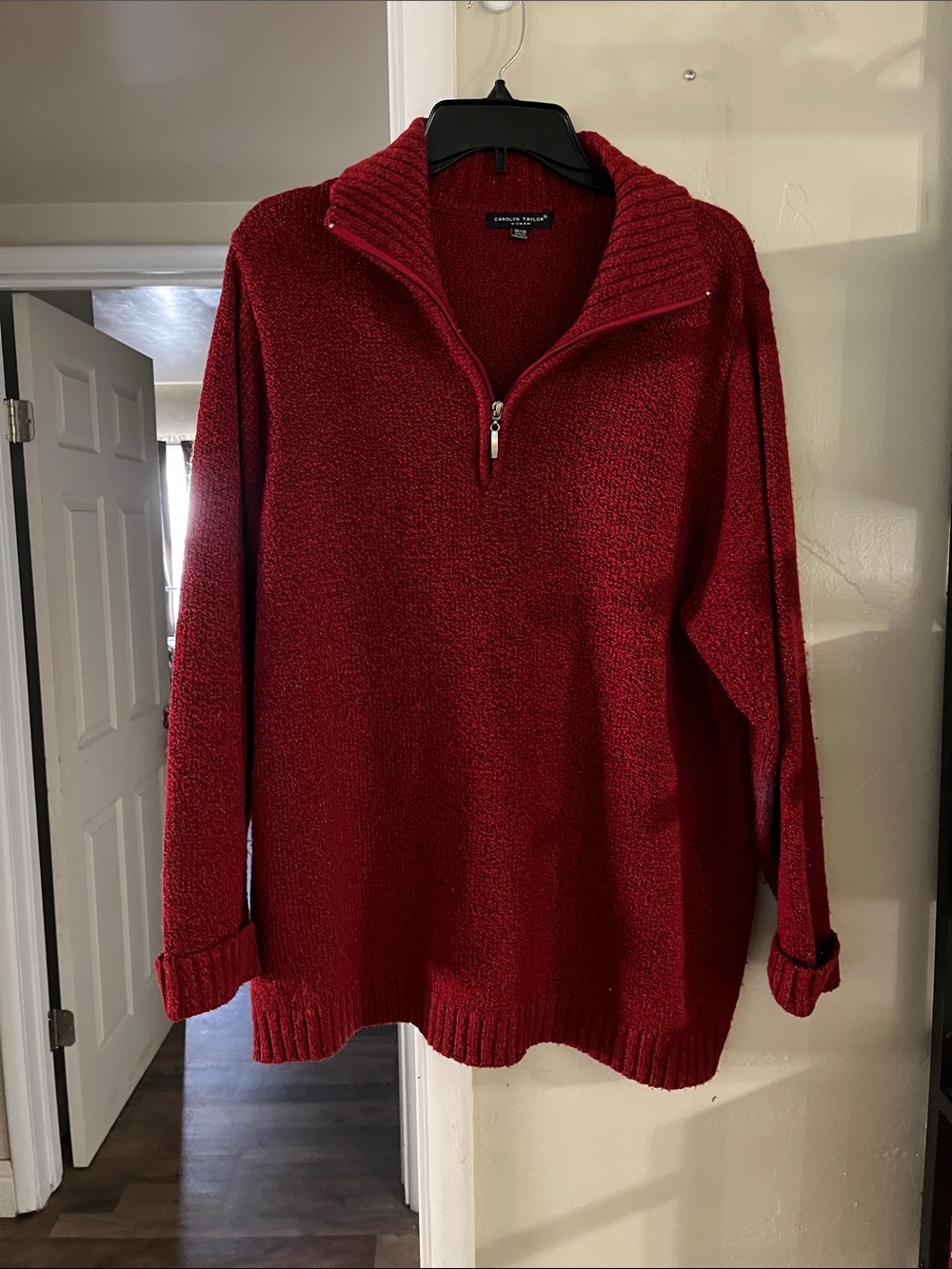Carolyn Taylor Women's Red Half-Zip Sweater